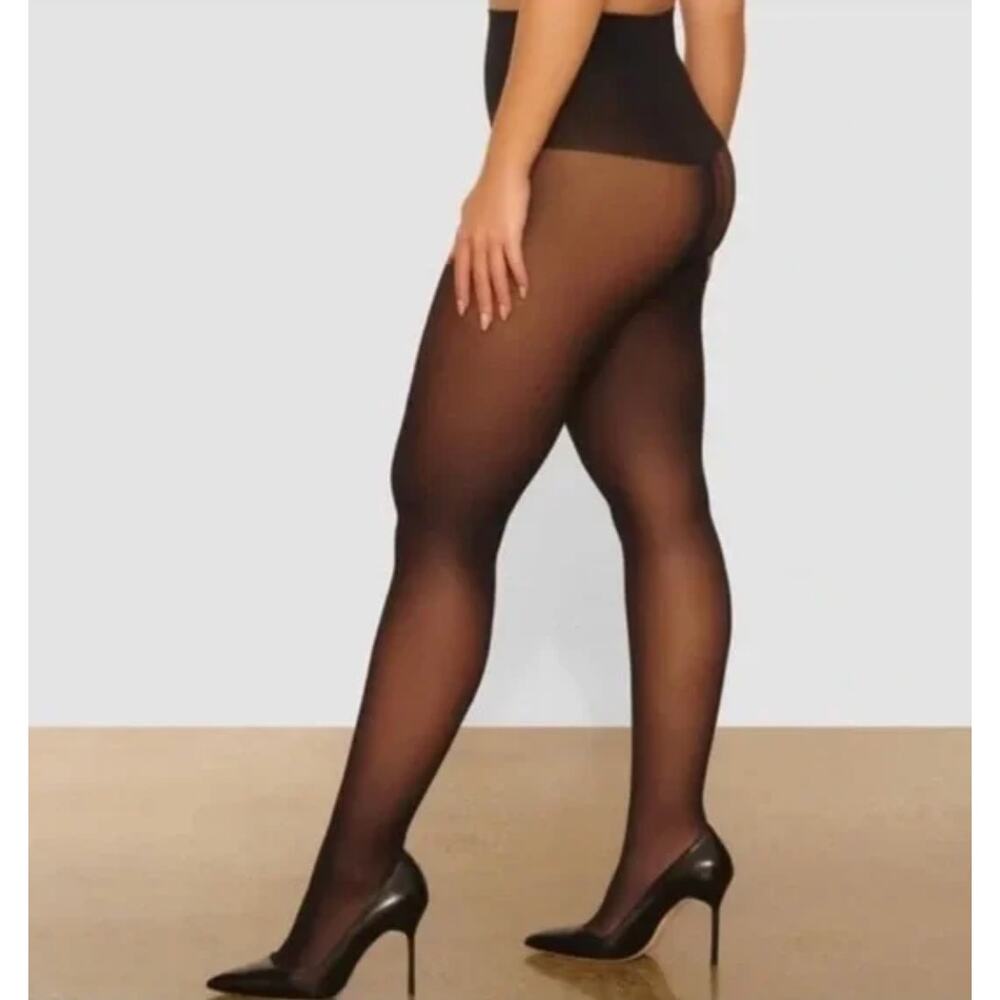 NWT SKIMS Black Footed Pantyhose in Black Size XXS - Picture 3 of 8